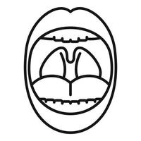 bocca tonsillite icona schema vettore. tonsilla anatomia vettore