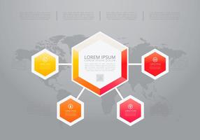 Modelli di infografica Hexagon Tel vettore
