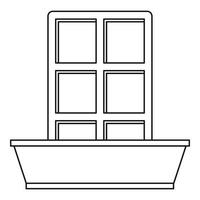 finestra e fioriera icona, schema stile vettore