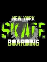 nuovo York andare con lo skateboard tipografia maglietta design. vettore