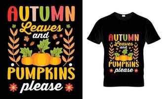 autunno le foglie e zucche per favore vettore