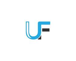 moderno connesso lettera uf logo design creativo vettore iniziale monogramma.