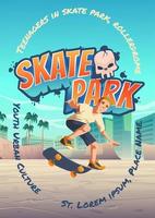 pattinare parco manifesto con ragazzo equitazione su skateboard