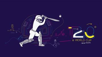 t20 mondo tazza cricket campionato manifesto, volantino, modello, opuscolo, decorato, bandiera design. vettore
