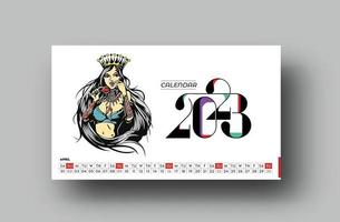 2023 calendario contento nuovo anno aprile design modello. vettore