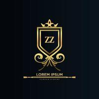 zz lettera iniziale con reale modello.elegante con corona logo vettore, creativo lettering logo vettore illustrazione.