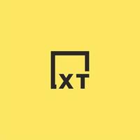 xt iniziale monogramma logo con piazza stile design vettore