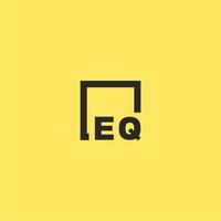 eq iniziale monogramma logo con piazza stile design vettore