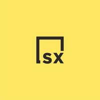 sx iniziale monogramma logo con piazza stile design vettore
