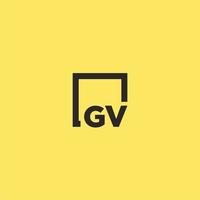 gv iniziale monogramma logo con piazza stile design vettore