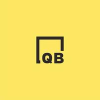 qb iniziale monogramma logo con piazza stile design vettore