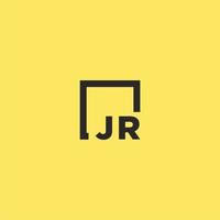 jr iniziale monogramma logo con piazza stile design vettore