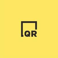 qr iniziale monogramma logo con piazza stile design vettore