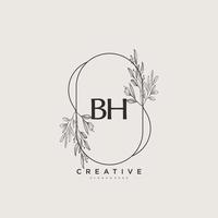 bh bellezza vettore iniziale logo arte, grafia logo di iniziale firma, nozze, moda, gioielliere, boutique, floreale e botanico con creativo modello per qualunque azienda o attività commerciale.