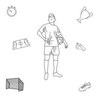 vettore illustrazione di il mondo calcio campionato Usato per grafico design necessità. giocatore Tenere il palla