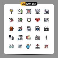 impostato di 25 moderno ui icone simboli segni per marketing attività commerciale gioco madre amore modificabile vettore design elementi