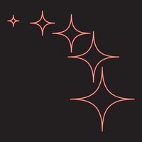 neon stelle su traccia cinque elementi rosso colore vettore illustrazione Immagine piatto stile