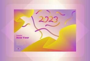 contento nuovo anno 2023. numero con colorato sfocato sfondo. vettore