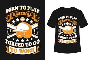 design t-shirt da baseball vettore