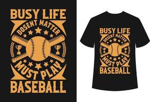 design t-shirt da baseball vettore