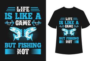 design t-shirt da pesca vettore