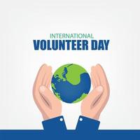 vettore illustrazione di internazionale volontario giorno. semplice e elegante design