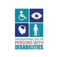vettore illustrazione di internazionale giorno di persone con disabilità. semplice e elegante design