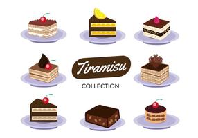 Tiramisu Cake Collection Vector gratuito