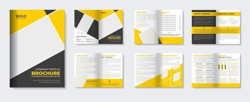 aziendale opuscolo modello e minimalista opuscolo azienda profilo copertina pagina volantino giallo design per attività commerciale agenzia vettore