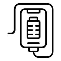 Telefono caricare icona schema vettore. USB energia vettore
