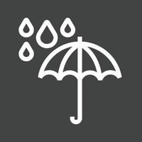 ombrello con pioggia linea rovesciato icona vettore