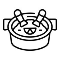 riso paella icona schema vettore. spagnolo cibo vettore