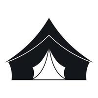 tenda con un' triangolare tetto icona, semplice stile vettore
