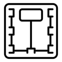 Palestra bilancia icona schema vettore. esercizio attrezzatura vettore