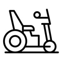 strada elettrico sedia a rotelle icona schema vettore. energia sedia vettore