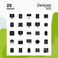 25 dispositivi icona impostato 100 modificabile eps 10 File attività commerciale logo concetto idee solido glifo icona design vettore