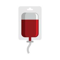 ospedale sangue trasfusione icona piatto isolato vettore