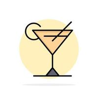 cocktail succo Limone astratto cerchio sfondo piatto colore icona vettore