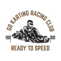 partire kart da corsa vettore illustrazione design nel rero stile, bene per evento logo anche maglietta e da corsa squadra logo