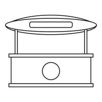 memorizzare chiosco con tenda icona, schema stile vettore