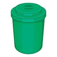 verde plastica tazza icona, cartone animato stile vettore