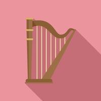 irlandesi arpa icona piatto vettore. musica celtico strumento vettore