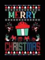 brutto Natale maglione tipografia abbigliamento annate Natale maglietta design Natale merce disegni, disegnato a mano lettering per abbigliamento moda. cristiano religione citazioni detto per Stampa vettore