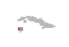 vettore piazza pixel tratteggiata carta geografica di Cuba isolato su bianca sfondo con Cuba bandiera.