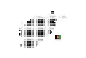 vettore piazza pixel tratteggiata carta geografica di afghanistan isolato su bianca sfondo con afghanistan bandiera.