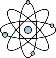 atomo nucleare molecola chimica scienza piatto colore icona vettore