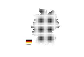 vettore piazza pixel tratteggiata carta geografica di Germania isolato su bianca sfondo con Germania bandiera.