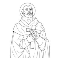 santo John di il attraversare vettore illustrazione schema monocromatico