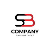 S B logo. sb lettera design vettore con nero rosso colore.