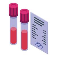 sangue test tubo icona isometrico vettore. medico Salute vettore